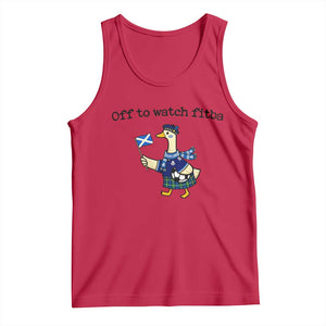 Funny Scottish Goose Scotland Football Tank Top Off to Watch Fitba Soccer Fans Meme TS02 Red Print Your Wear