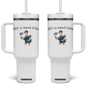 Funny Scottish Goose Scotland Football Tumbler With Handle Off to Watch Fitba Soccer Fans Meme TS02 One Size: 40 oz White Print Your Wear