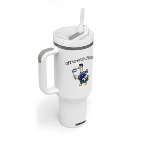 Funny Scottish Goose Scotland Football Tumbler With Handle Off to Watch Fitba Soccer Fans Meme TS02 Print Your Wear