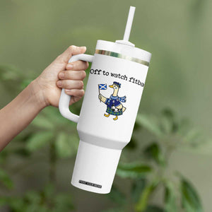 Funny Scottish Goose Scotland Football Tumbler With Handle Off to Watch Fitba Soccer Fans Meme TS02 Print Your Wear