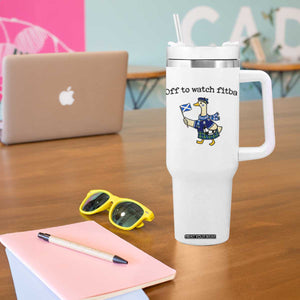 Funny Scottish Goose Scotland Football Tumbler With Handle Off to Watch Fitba Soccer Fans Meme TS02 Print Your Wear