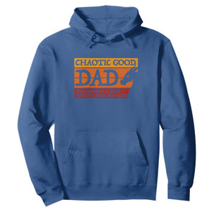 Chaotic Good Dad Funny Tabletop Gamer Parenting Hoodie Retro Sunset Vintage Fantasy Graphic