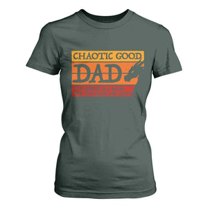 Chaotic Good Dad Funny Tabletop Gamer Parenting T Shirt For Women Retro Sunset Vintage Fantasy Graphic