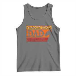 Chaotic Good Dad Funny Tabletop Gamer Parenting Tank Top Retro Sunset Vintage Fantasy Graphic