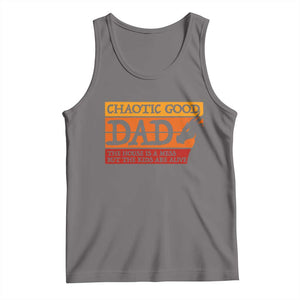 Chaotic Good Dad Funny Tabletop Gamer Parenting Tank Top Retro Sunset Vintage Fantasy Graphic