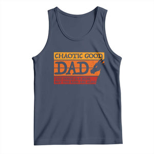 Chaotic Good Dad Funny Tabletop Gamer Parenting Tank Top Retro Sunset Vintage Fantasy Graphic