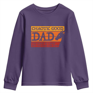 Chaotic Good Dad Funny Tabletop Gamer Parenting Youth Sweatshirt Retro Sunset Vintage Fantasy Graphic