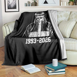 Retro Bowl Cut Music Icon Rip Memorial Throw Blanket 1993 2026 Internet Meme Pop Culture Fan