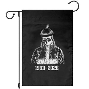 Retro Bowl Cut Music Icon Rip Memorial Garden Flag 1993 2026 Internet Meme Pop Culture Fan