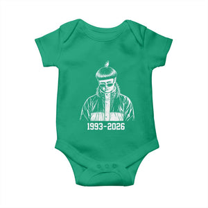 Retro Bowl Cut Music Icon Rip Memorial Baby Onesie 1993 2026 Internet Meme Pop Culture Fan