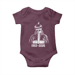 Retro Bowl Cut Music Icon Rip Memorial Baby Onesie 1993 2026 Internet Meme Pop Culture Fan