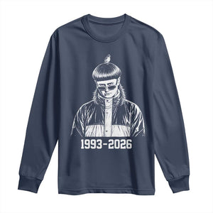 Retro Bowl Cut Music Icon Rip Memorial Long Sleeve Shirt 1993 2026 Internet Meme Pop Culture Fan