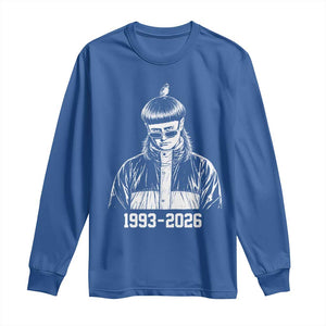 Retro Bowl Cut Music Icon Rip Memorial Long Sleeve Shirt 1993 2026 Internet Meme Pop Culture Fan