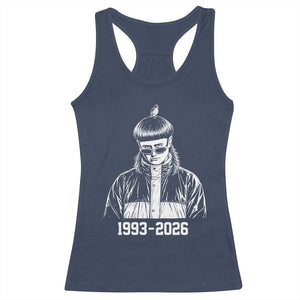 Retro Bowl Cut Music Icon Rip Memorial Racerback Tank Top 1993 2026 Internet Meme Pop Culture Fan