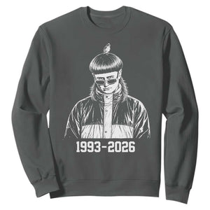 Retro Bowl Cut Music Icon Rip Memorial Sweatshirt 1993 2026 Internet Meme Pop Culture Fan
