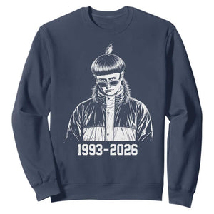 Retro Bowl Cut Music Icon Rip Memorial Sweatshirt 1993 2026 Internet Meme Pop Culture Fan