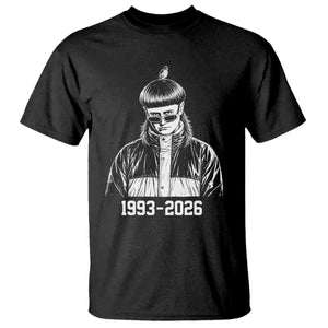 Retro Bowl Cut Music Icon Rip Memorial T Shirt 1993 2026 Internet Meme Pop Culture Fan