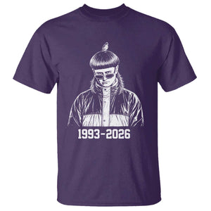 Retro Bowl Cut Music Icon Rip Memorial T Shirt 1993 2026 Internet Meme Pop Culture Fan