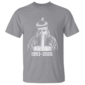 Retro Bowl Cut Music Icon Rip Memorial T Shirt 1993 2026 Internet Meme Pop Culture Fan