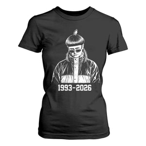Retro Bowl Cut Music Icon Rip Memorial T Shirt For Women 1993 2026 Internet Meme Pop Culture Fan