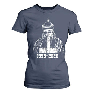 Retro Bowl Cut Music Icon Rip Memorial T Shirt For Women 1993 2026 Internet Meme Pop Culture Fan