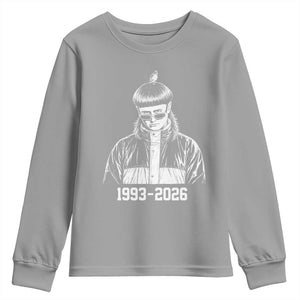 Retro Bowl Cut Music Icon Rip Memorial Youth Sweatshirt 1993 2026 Internet Meme Pop Culture Fan
