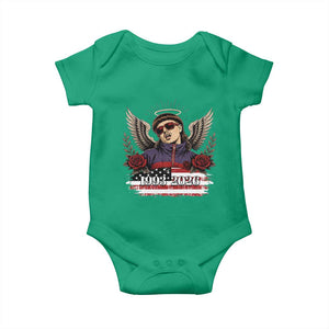 Retro Bowl Cut Music Icon Angel Wings Rest In Peace Baby Onesie American Flag Memorial 1993 2026 Pop Culture Fan