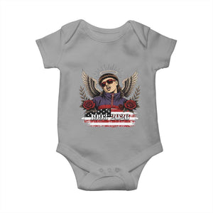 Retro Bowl Cut Music Icon Angel Wings Rest In Peace Baby Onesie American Flag Memorial 1993 2026 Pop Culture Fan