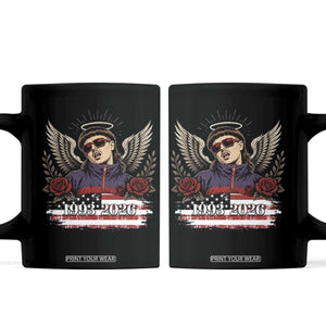 Retro Bowl Cut Music Icon Angel Wings Rest In Peace Coffee Mug American Flag Memorial 1993 2026 Pop Culture Fan
