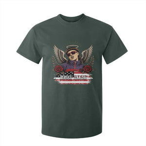 Retro Bowl Cut Music Icon Angel Wings Rest In Peace T Shirt For Kid American Flag Memorial 1993 2026 Pop Culture Fan