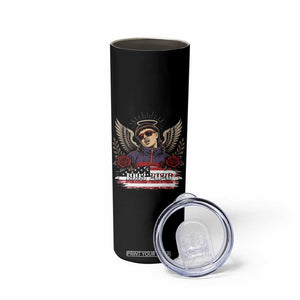 Retro Bowl Cut Music Icon Angel Wings Rest In Peace Skinny Tumbler American Flag Memorial 1993 2026 Pop Culture Fan