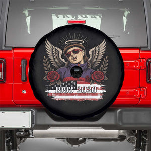 Retro Bowl Cut Music Icon Angel Wings Rest In Peace Spare Tire Cover American Flag Memorial 1993 2026 Pop Culture Fan