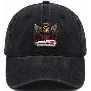 Retro Bowl Cut Music Icon Angel Wings Rest In Peace Washed Cotton Baseball Cap American Flag Memorial 1993 2026 Pop Culture Fan