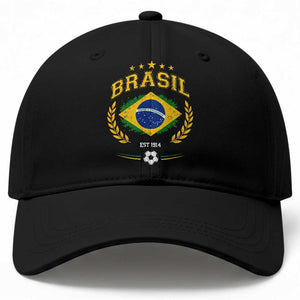 Retro Brasil Soccer Pride Crest Est 1914 Baseball Cap Vintage Brazil Flag Futbol Lover Football Fans