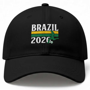 Vintage Brazil 2026 Soccer Player Baseball Cap Retro Brasil Futbol Football Fans Sports Lover