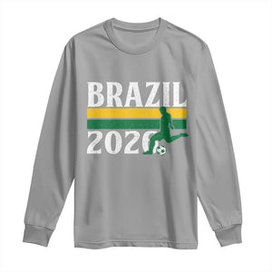 Vintage Brazil 2026 Soccer Player Long Sleeve Shirt Retro Brasil Futbol Football Fans Sports Lover