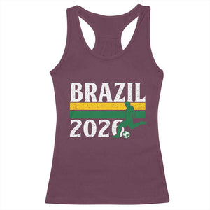 Vintage Brazil 2026 Soccer Player Racerback Tank Top Retro Brasil Futbol Football Fans Sports Lover