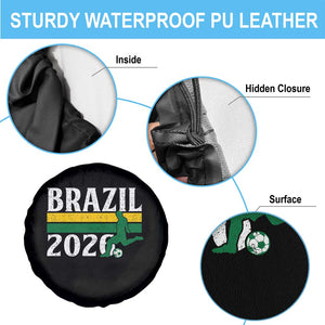Vintage Brazil 2026 Soccer Player Spare Tire Cover Retro Brasil Futbol Football Fans Sports Lover