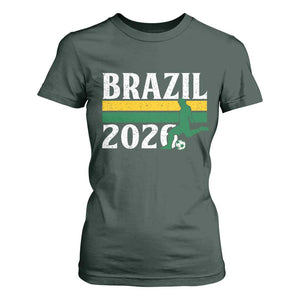 Vintage Brazil 2026 Soccer Player T Shirt For Women Retro Brasil Futbol Football Fans Sports Lover