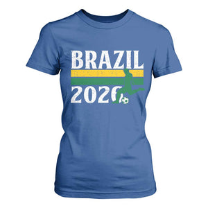 Vintage Brazil 2026 Soccer Player T Shirt For Women Retro Brasil Futbol Football Fans Sports Lover