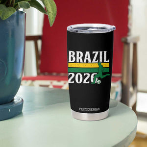 Vintage Brazil 2026 Soccer Player Tumbler Cup Retro Brasil Futbol Football Fans Sports Lover