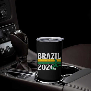 Vintage Brazil 2026 Soccer Player Tumbler Cup Retro Brasil Futbol Football Fans Sports Lover