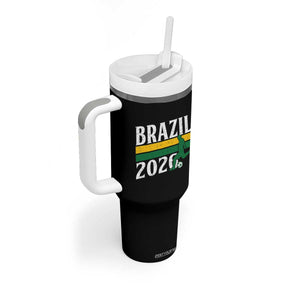 Vintage Brazil 2026 Soccer Player Tumbler With Handle Retro Brasil Futbol Football Fans Sports Lover