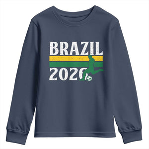 Vintage Brazil 2026 Soccer Player Youth Sweatshirt Retro Brasil Futbol Football Fans Sports Lover