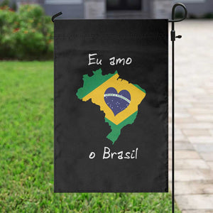 Eu Amo O Brasil Flag Map Garden Flag I Love Brazil Patriotic Heart Brazilian Pride