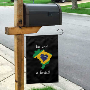 Eu Amo O Brasil Flag Map Garden Flag I Love Brazil Patriotic Heart Brazilian Pride