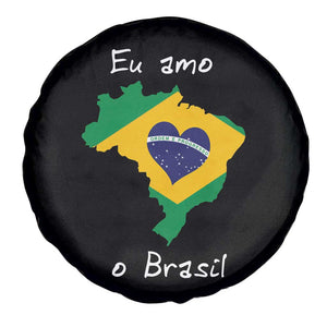 Eu Amo O Brasil Flag Map Spare Tire Cover I Love Brazil Patriotic Heart Brazilian Pride
