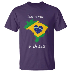 Eu Amo O Brasil Flag Map T Shirt I Love Brazil Patriotic Heart Brazilian Pride