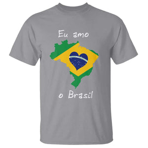 Eu Amo O Brasil Flag Map T Shirt I Love Brazil Patriotic Heart Brazilian Pride