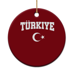 Vintage Proud Türkiye Flag Crescent and Star Ceramic Ornament Patriotic Turkish Turkey Heritage Pride